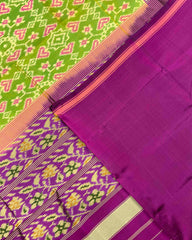 Purple & Parrot Green Navrata Patola Saree