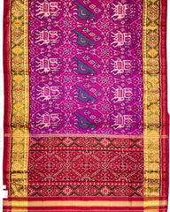 Red & Purplish Pink Shaded Big Figure Narikunj Chhabdi Patoal Saree