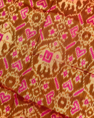 Pink & Rust Manekchowk Elephant Patola Saree