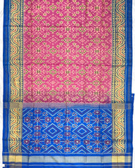 Sky Blue & Light Pink Navratan Patola Saree