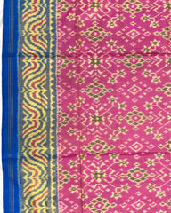 Sky Blue & Light Pink Navratan Patola Saree