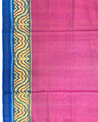 Sky Blue & Light Pink Plain Patola Saree