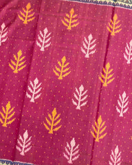 Sky Blue & Light Pink Fancy Leaves Patola Saree