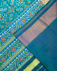 Blue Turquoise Shaded Navratan Patola Saree