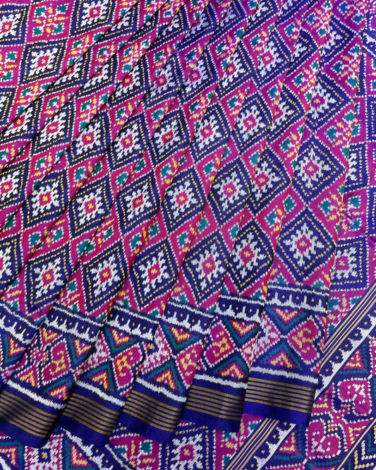 Blue & Pink Panchanda Patola Saree