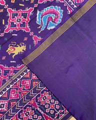 Purplish Blue & Pink Big Figure Chhabdi Narikunj Patola Saree