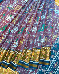 Turquoise & Onion Narikunj Patola Saree