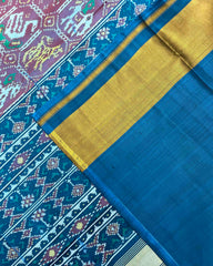 Turquoise & Onion Narikunj Patola Saree