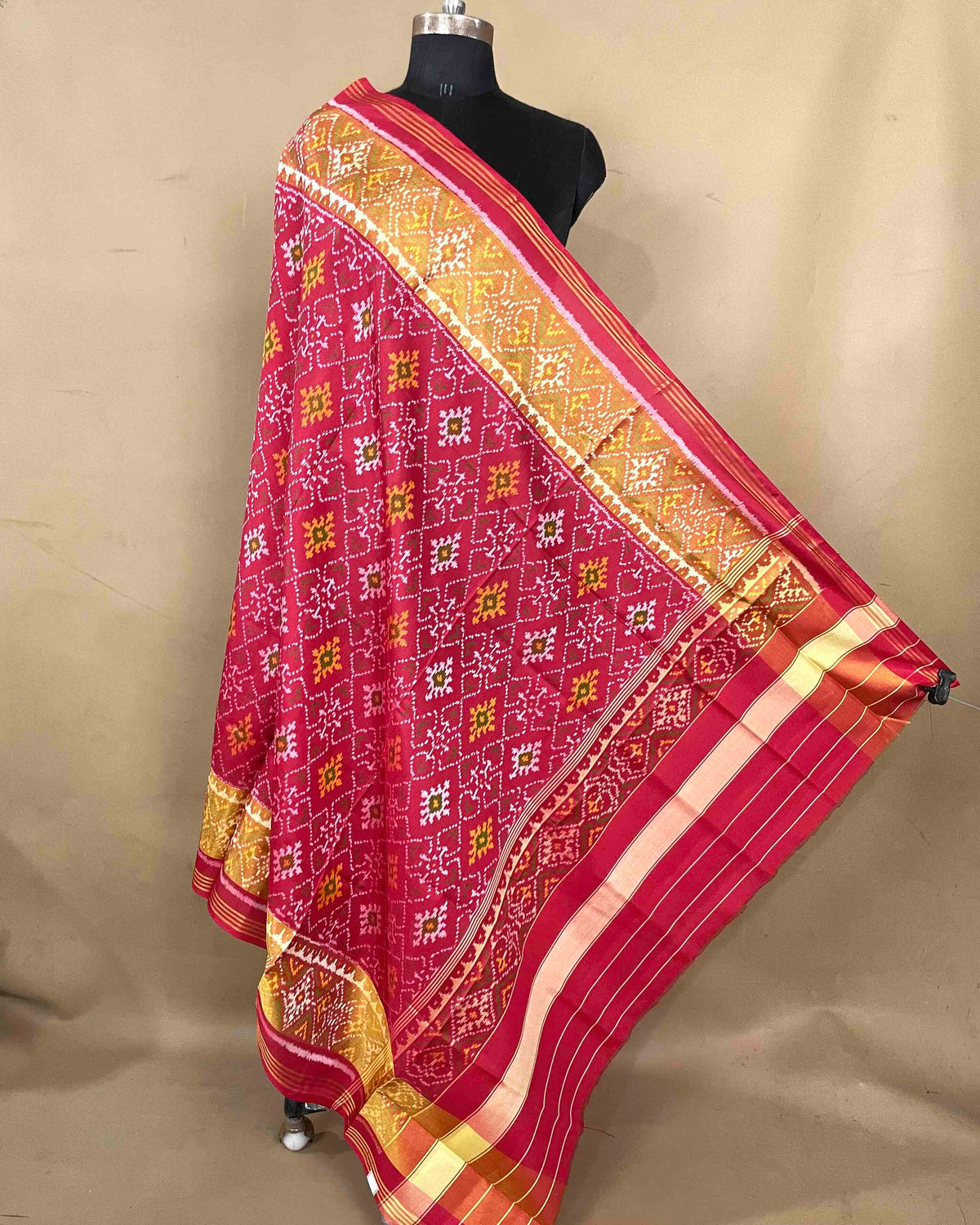 Red Panchanda Patola Dupatta