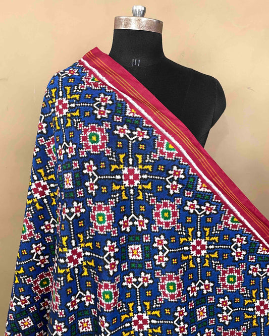 Red & Blue Navratan Patola Dupatta