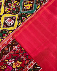 Red & Multicolour Narikunj Twill Patola Saree