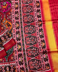 Red & Multicolour Narikunj Twill Patola Saree