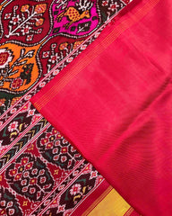 Red & Multicolour Narikunj Twill Patola Saree