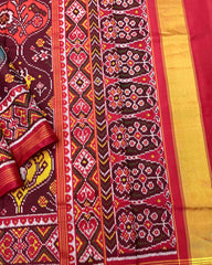 Red & Multicolour Deer Fliower Patola Saree