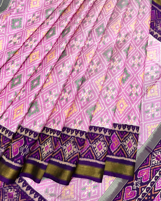 Purple & Light Pink Panchanda Patola Saree