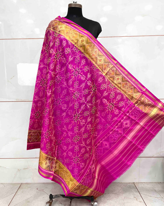 Pink Chhabdi Patola Dupatta