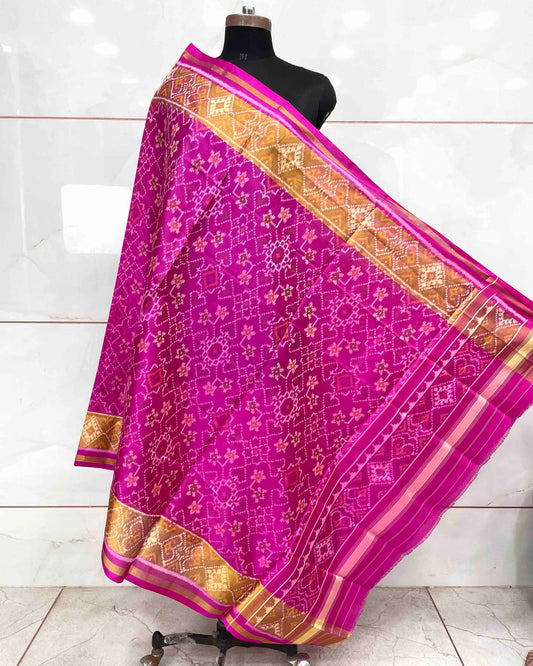 Pink Navratan Manekchowk Mix Patola Dupatta