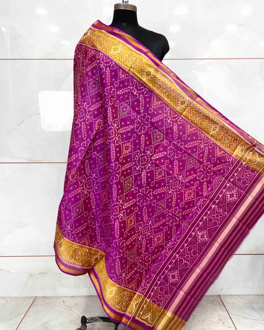 Purplish Pink Manekchowk Patola Dupatta