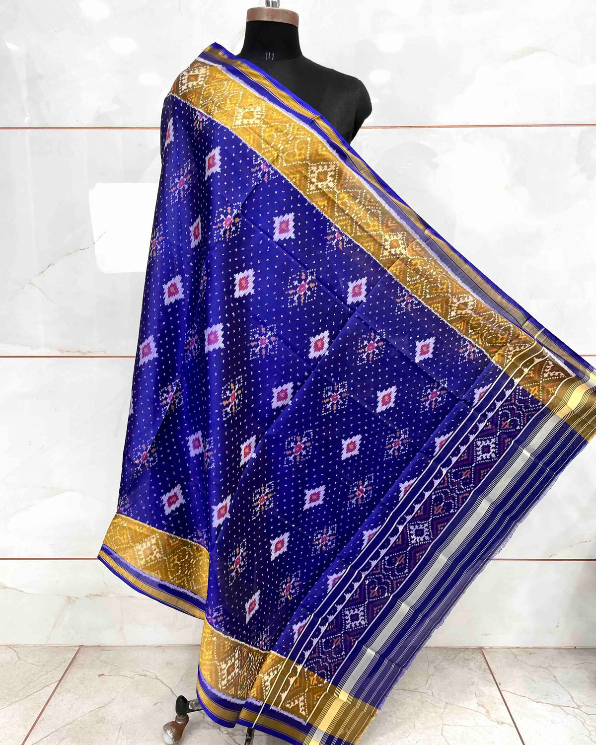 Blue Panchanda Doted Patola Dupatta