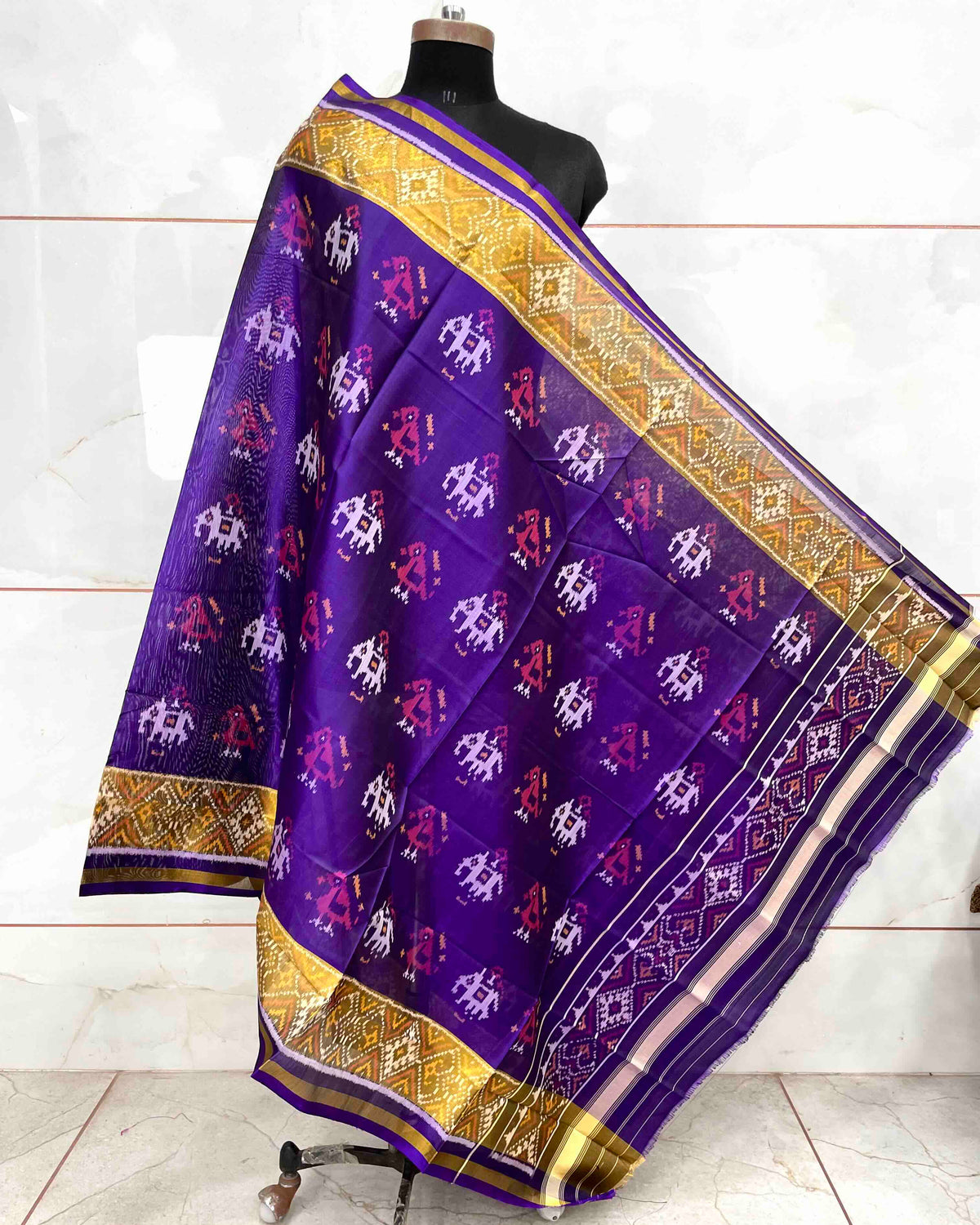 Purplish Blue Narikunj Patola Dupatta