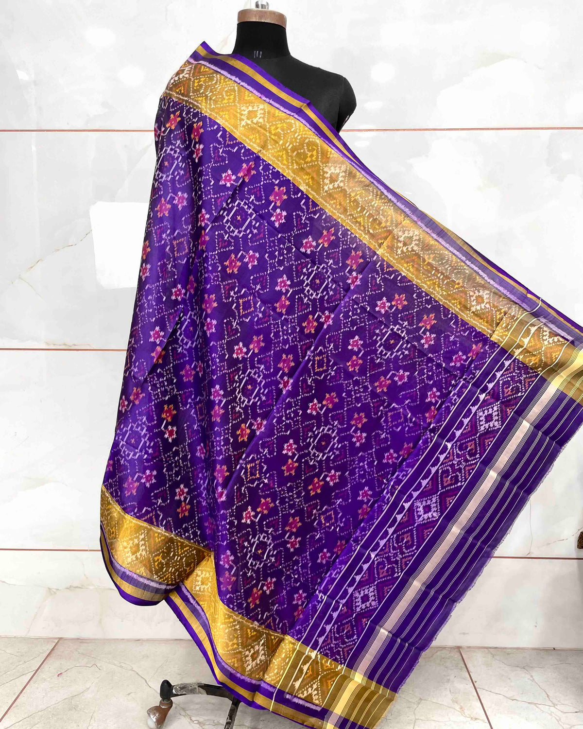 Purplish Blue Navratan Manekchowk Mix Patola Dupatta