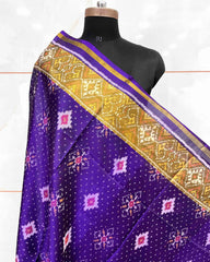 Purplish Blue Panchanda Doted Patola Dupatta