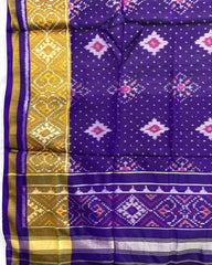 Purplish Blue Panchanda Doted Patola Dupatta