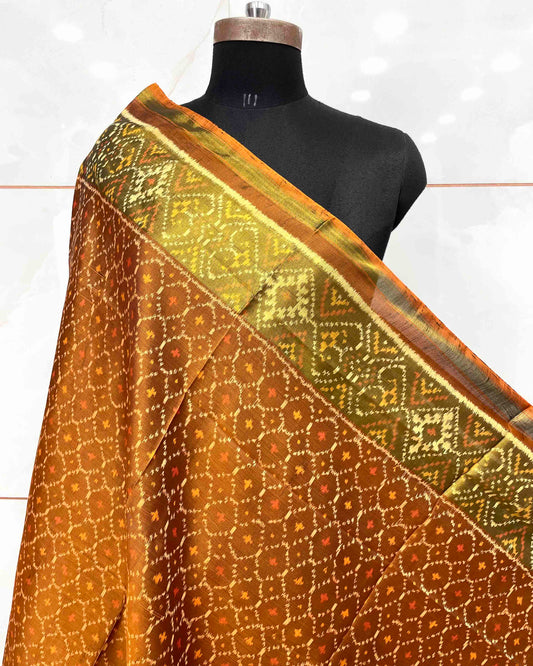 Copper Booty Design Patola Dupatta