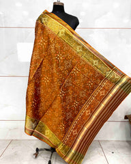 Copper Navratan Patola Dupatta