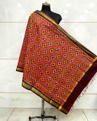 Maroon & Red Panchanda Patola Dupatta