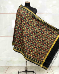 Black Buttonful Patola Dupatta