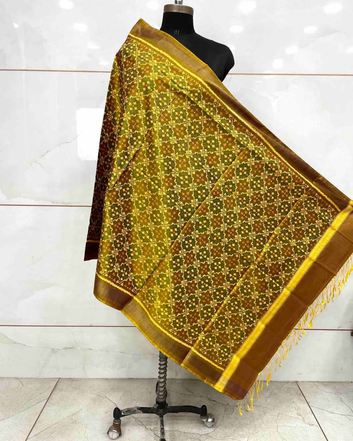 Golden Buttonful Design Patola Dupatta