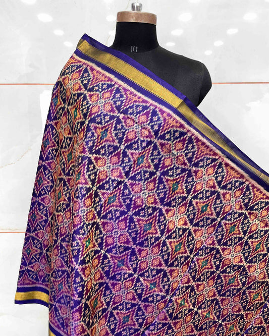 Blue Solsitara Design Patola Dupatta