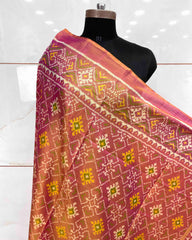 Peach Pink Panchanda Patola Dupatta