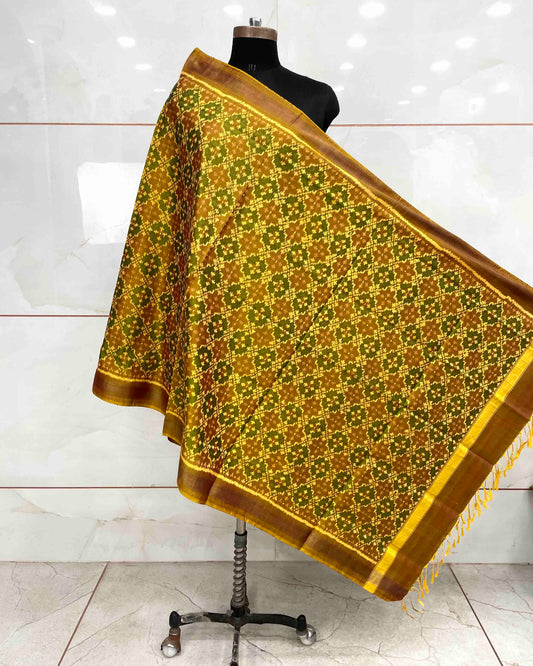 Golden Buttonful Design Patola Dupatta