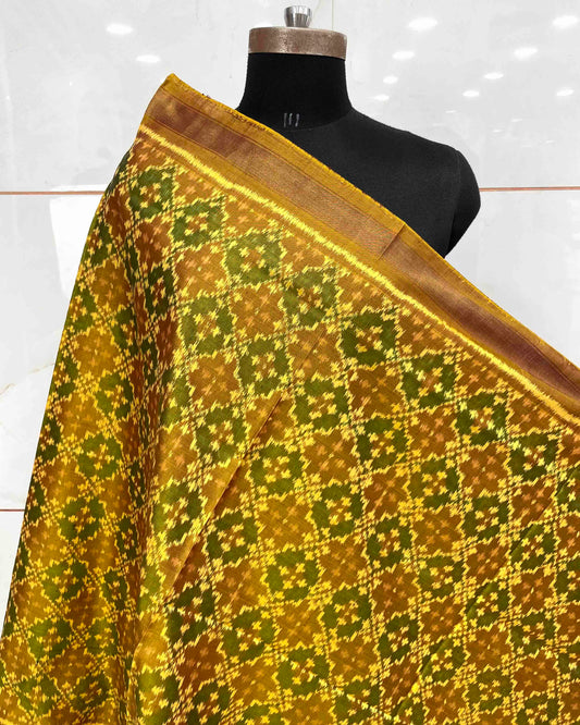 Golden Buttonful Design Patola Dupatta