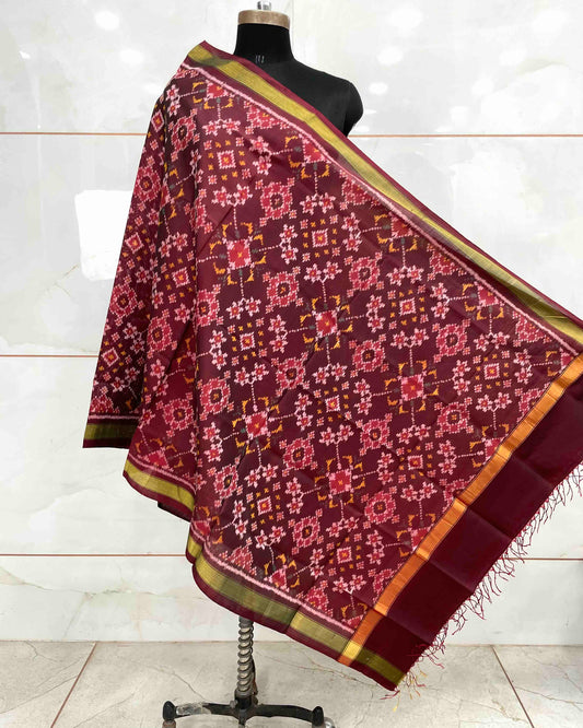 Maroon Navratan Patola Dupatta