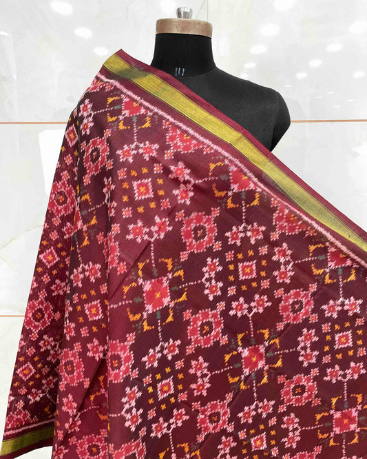 Maroon Navratan Patola Dupatta