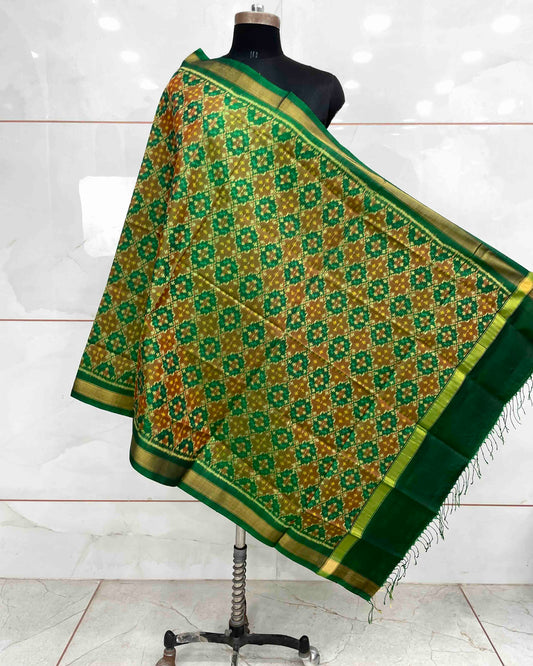 Green Buttonful Design Patola Dupatta