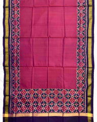 Purple & Pink Plain Patola Dupatta