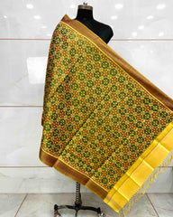 Golden Buttonful Design Patola Dupatta