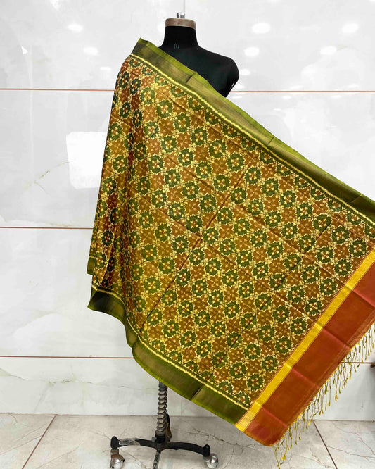 Golden Buttonful Design Patola Dupatta