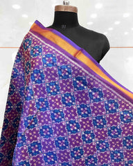 Purple Buttonful Design Patola Dupatta