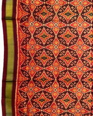 Maroon & Red Solsitara Design Patola Dupatta