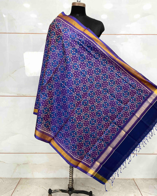 Purple Buttonful Design Patola Dupatta