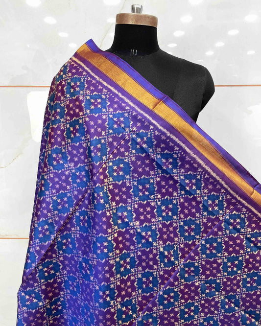 Purple Buttonful Design Patola Dupatta