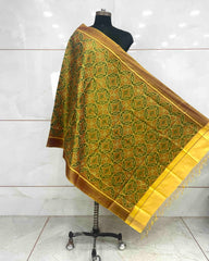 Mustard Yellow Solsitara Design Patola Dupatta