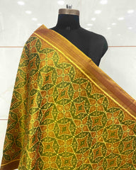 Mustard Yellow Solsitara Design Patola Dupatta