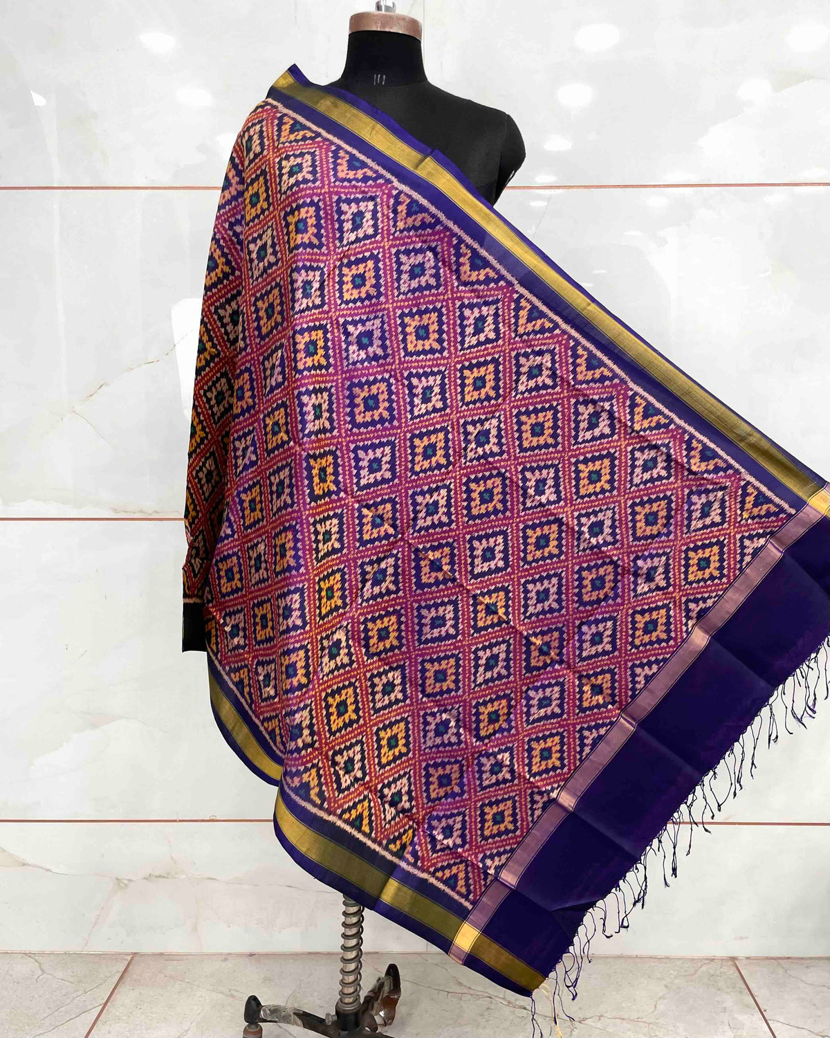 Blue & Purple Panchanda Patola Dupatta