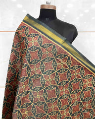 Dark Grey Solsitara Design Patola Dupatta